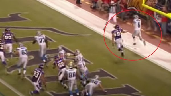 Dan Orlovsky steps out of bounds