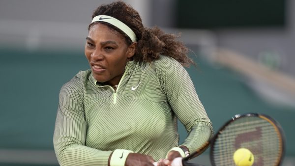 Serena Williams hits the ball