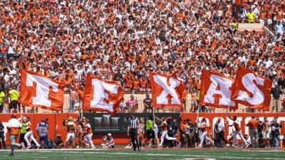 Texas Longhorns fans in the stadium