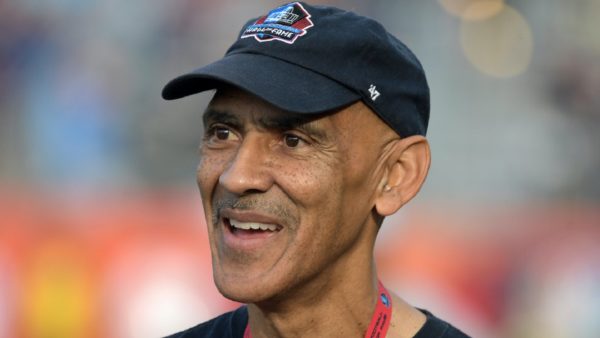 Tony Dungy with a hat on