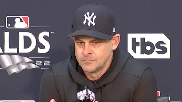 Aaron Boone at a press conference