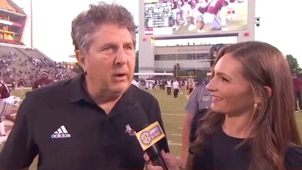 Mike Leach interviewed on the field