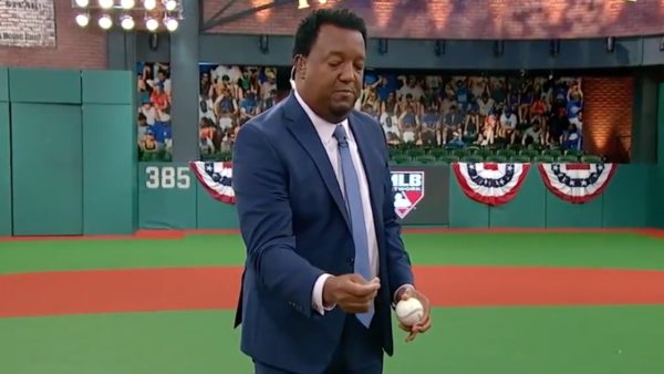 Pedro Martinez does a rosin demonstration