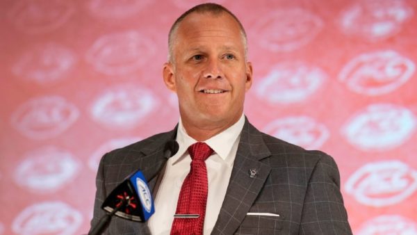 Dave Doeren at a press conference