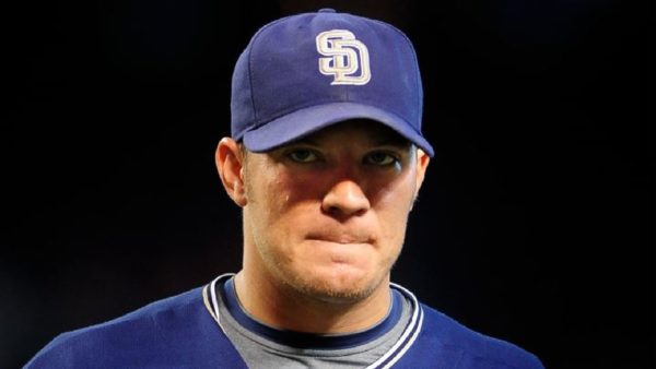 Jake Peavy in a Padres hat