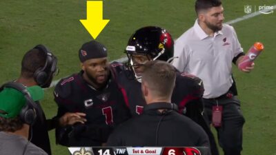 Kyler Murray yelling at Kliff Kingsbury