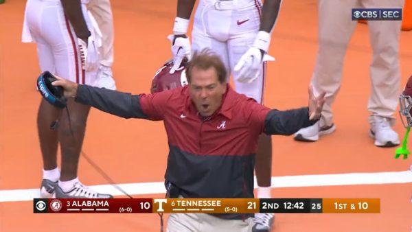 Nick Saban raging