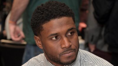 Reggie Bush looks on