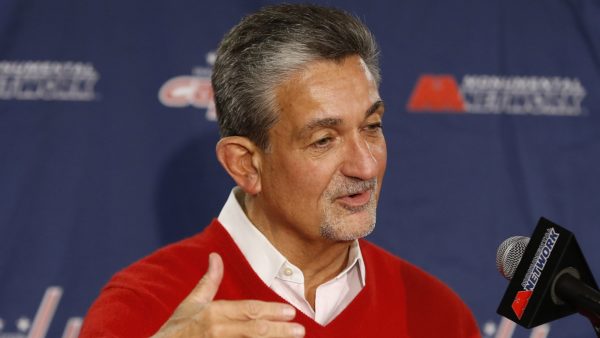 Ted Leonsis with the media