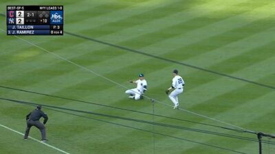 A ball bloops in for a hit