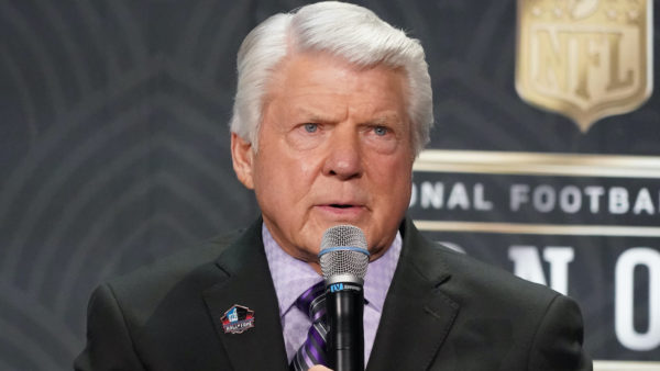 Jimmy Johnson at a press conference