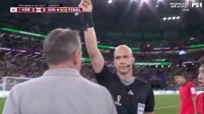 Paulo Bento gets a red card at the World Cup