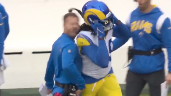 Sean McVay gets drilled in the face