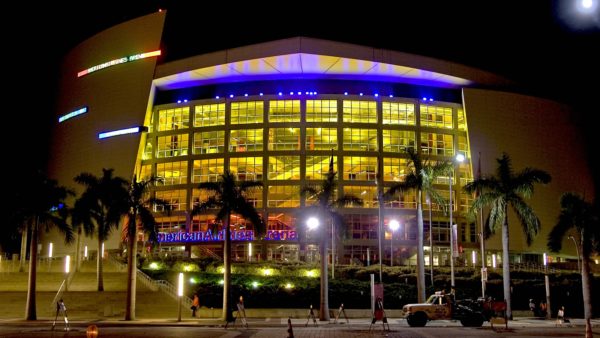 American Airlines Arena at night