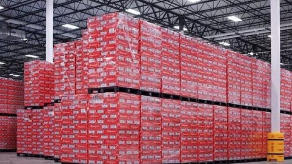 Cases of Budweiser beer