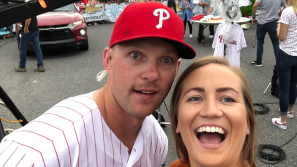 Rhys Hoskins and his wife