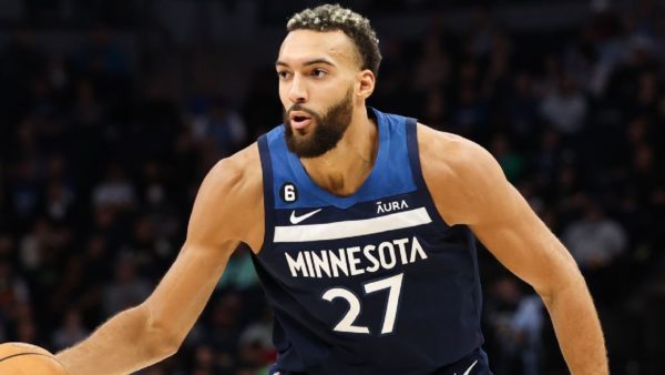 Rudy Gobert in his Timberwolves uniform