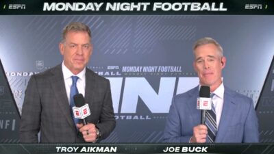 Troy Aikman and Joe Buck in the booth