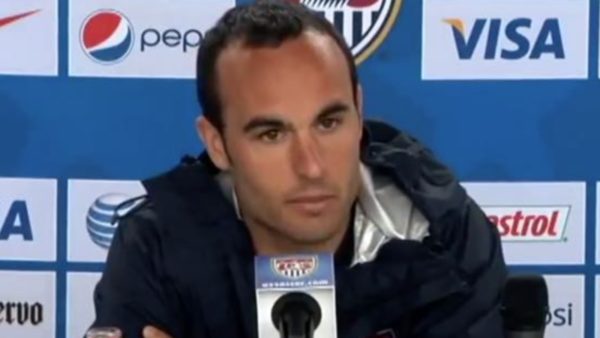 Landon Donovan at a press conference