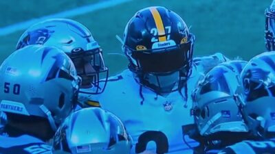 Marcus Allen commits a penalty