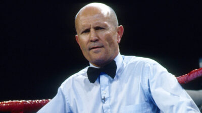 Mills Lane working a boxing match