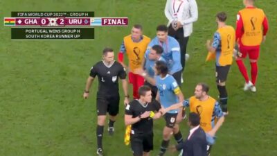 Uruguayan players went after referees following the World Cup