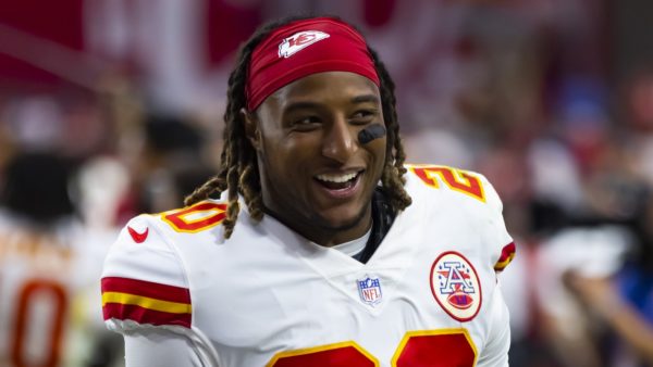Justin Reid smiling on the field