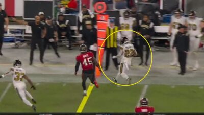 Mark Ingram by the sideline