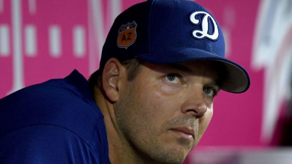 Rich Hill in the dugout