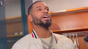 Darius Slay during a postgame interview