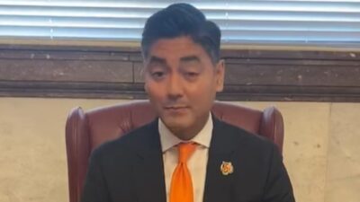 Cincinnati mayor looks at the camera