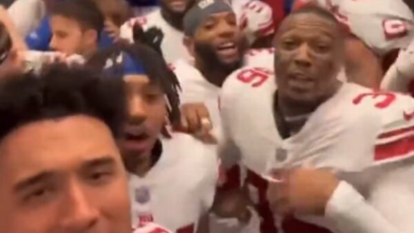 Giants players smiling