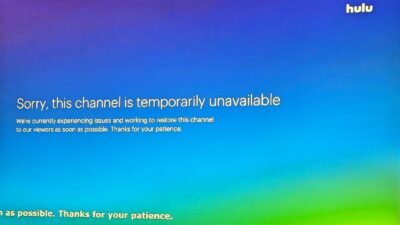 Hulu displaying an error message