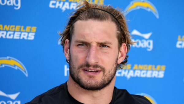 Joey Bosa speaks with the media