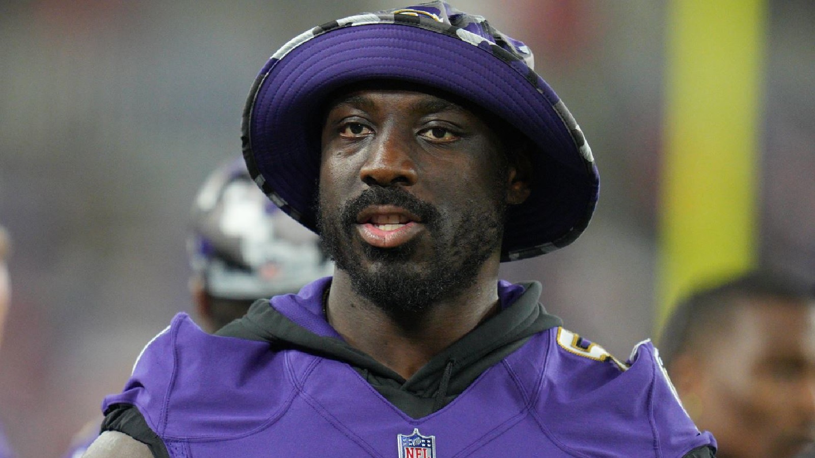 Justin Houston wearing a hat