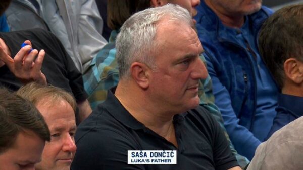 Luka Doncic's dad Sasa looking on