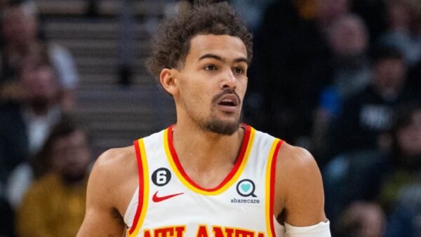 Trae Young in his Hawks uniform