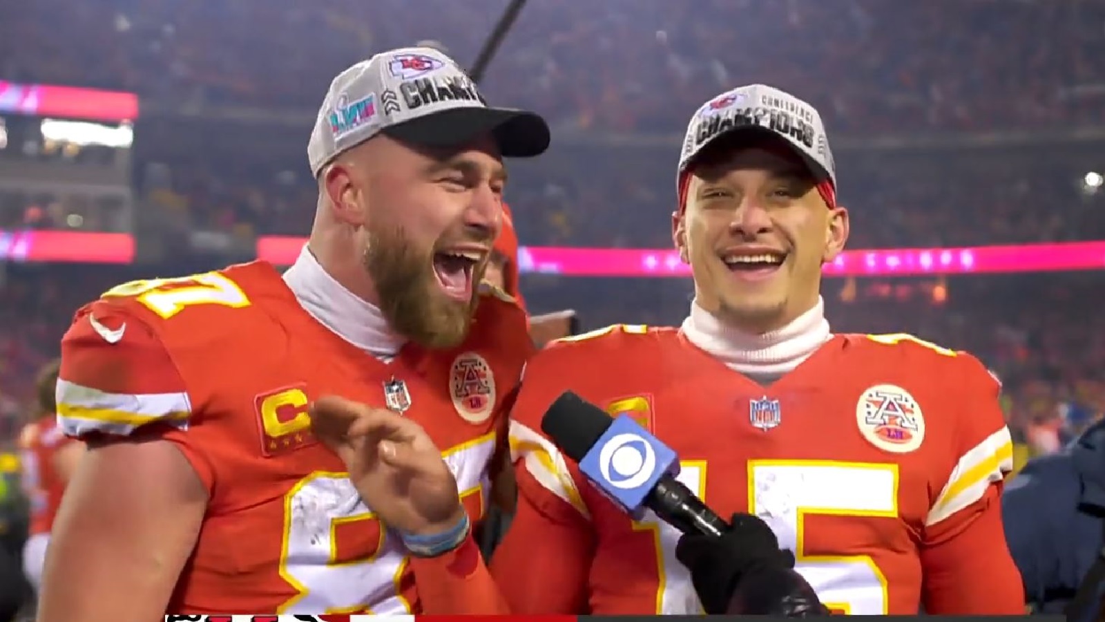 Patrick Mahomes, Travis Kelce in attendance for Reds at Royals