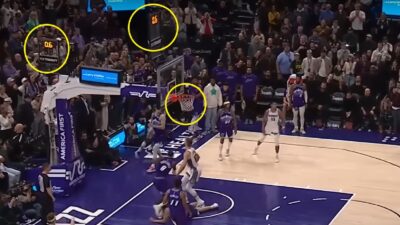 The clock in the Utah Jazz game