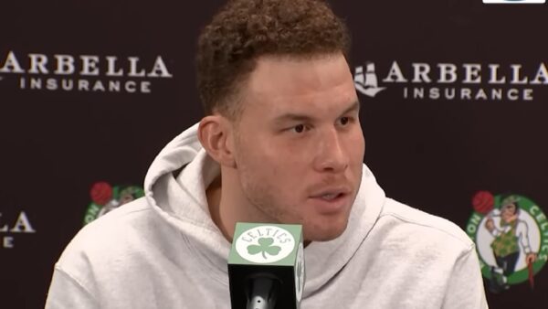 Blake Griffin talks with the media