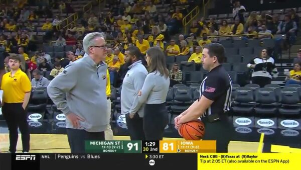 Video: Fran McCaffery goes viral for bizarre staredown with referee