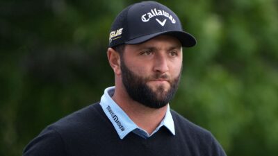 Jon Rahm on the course