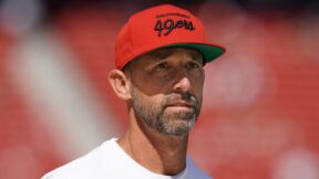 Kyle Shanahan in a 49ers cap