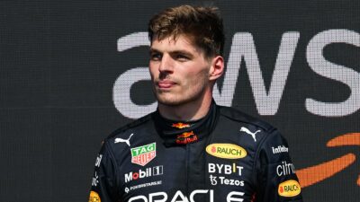 Max Verstappen standing up