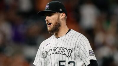 Daniel Bard in his Rockies uniform