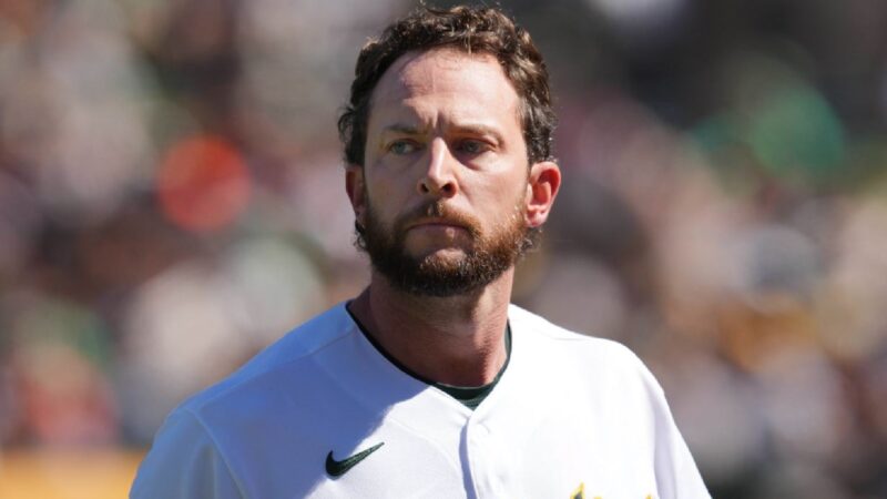 Jed Lowrie looking on