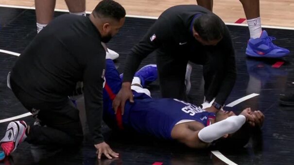 Paul George Taken To Locker Room With Leg Injury