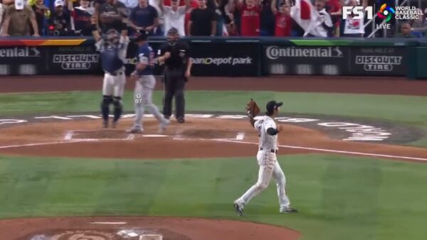 Shohei Ohtani celebrates