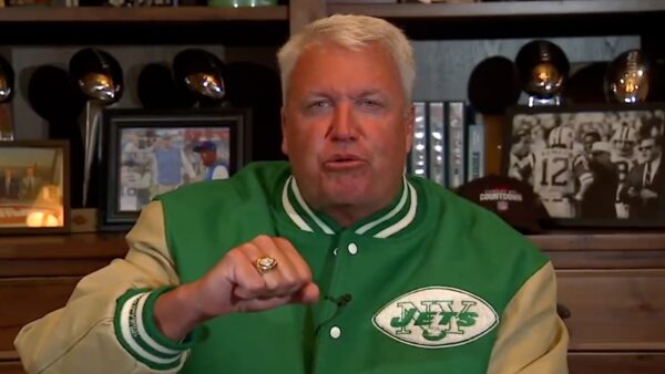 Rex Ryan shows off a Jets Super Bowl ring