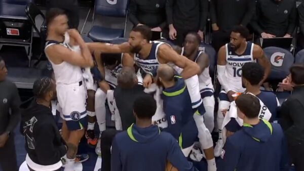 Rudy Gobert throws a punch at Kyle Anderson